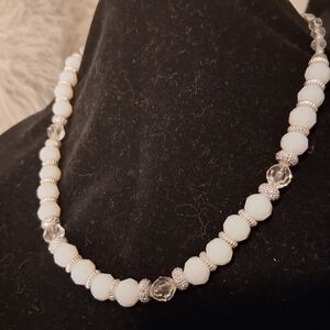 Elegant White Beaded Necklace